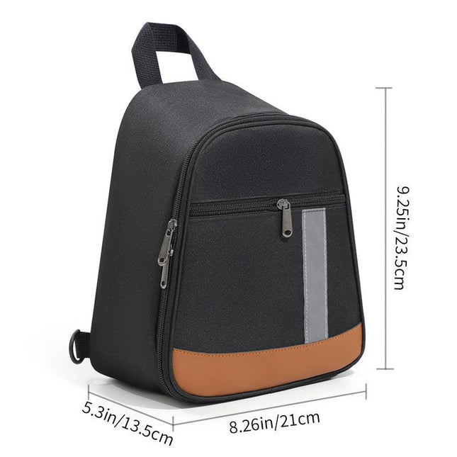 Black Portable Insulated Lunch Bag with Thick Aluminum Foil Lining – Oxford Fabric Thermal Food Carrier for Work, School, Travel & Outdoor Use.