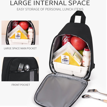 Khaki Portable Insulated Lunch Bag with Thick Aluminum Foil Lining – Oxford Fabric Thermal Food Carrier for Work, School, Travel & Outdoor Use.