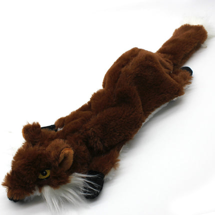 2-Pack Coffee Fox Identical Plush Pet Toys with Squeaker – Durable Fur-Textured Chew Toys for Dogs, Ideal for Teething, Play & Stress Relief.