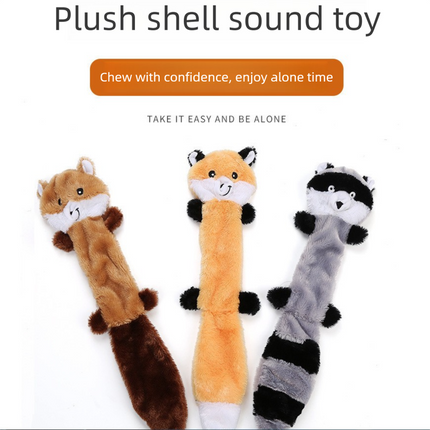 2-Pack Coffee Fox Identical Plush Pet Toys with Squeaker – Durable Fur-Textured Chew Toys for Dogs, Ideal for Teething, Play & Stress Relief.