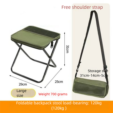 Green Portable Folding Backpack Stool with Carrying Case – Compact, Durable Outdoor Seat for Camping, Hiking, Fishing & Travel(large size).