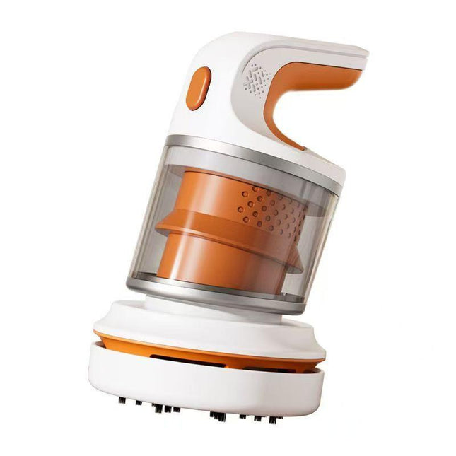 Orange Compact Desktop Vacuum Cleaner – Cordless Handheld Dust Remover for Office, Keyboard, Car & Home Use with Dual Suction Modes and USB Charging.