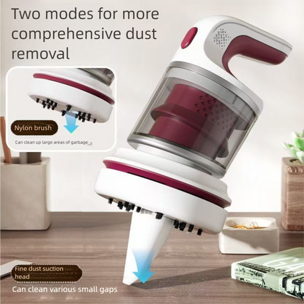 Green Compact Desktop Vacuum Cleaner – Cordless Handheld Dust Remover for Office, Keyboard, Car & Home Use with Dual Suction Modes and USB Charging.