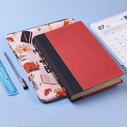 Daisy Zippered Book Sleeve with Printed Design – Waterproof Protective Cover for Books, Ideal for Readers and Students with Extra Pocket & Carry Strap.