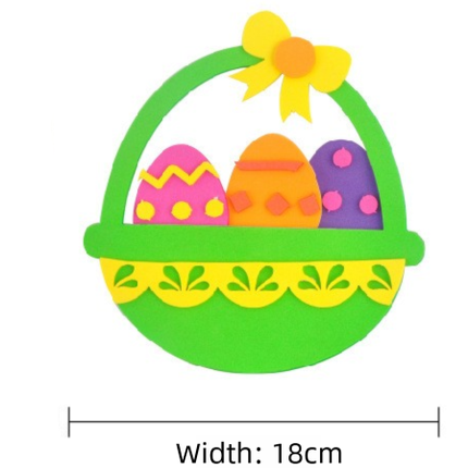 5-Pack Green Easter egg Easter EVA Craft Basket Kit – DIY Creative Art & Craft Supplies for Kids, Perfect for Parent-Child Activities and Holiday Decorations.