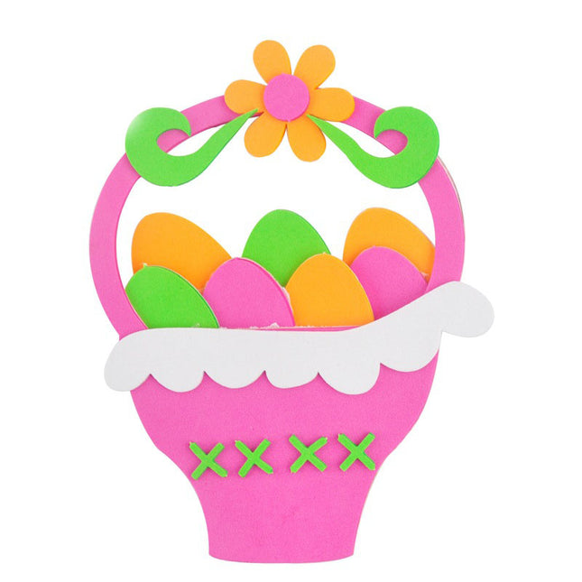 5-Pack Rose red Easter egg Easter EVA Craft Basket Kit – DIY Creative Art & Craft Supplies for Kids, Perfect for Parent-Child Activities and Holiday Decorations.