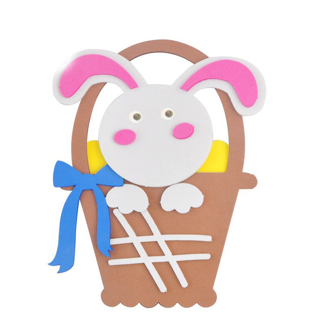 5-Pack rabbit Easter EVA Craft Basket Kit – DIY Creative Art & Craft Supplies for Kids, Perfect for Parent-Child Activities and Holiday Decorations.