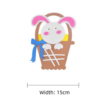5-Pack rabbit Easter EVA Craft Basket Kit – DIY Creative Art & Craft Supplies for Kids, Perfect for Parent-Child Activities and Holiday Decorations.
