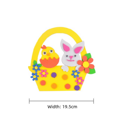 5-Pack The Chick and the Rabbit Easter EVA Craft Basket Kit – DIY Creative Art & Craft Supplies for Kids, Perfect for Parent-Child Activities and Holiday Decorations.