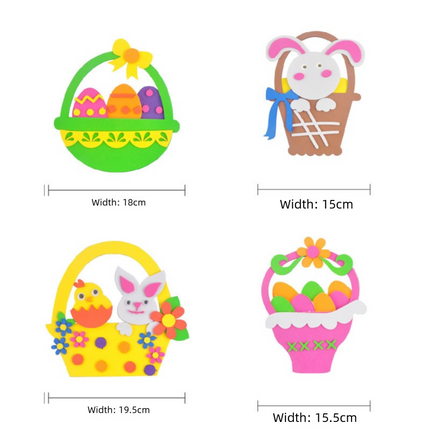 4-Pack Easter EVA Craft Basket Kit – DIY Decorative Set for Kids, Perfect for Holiday Crafts, Classroom Activities & Parent-Child Projects.