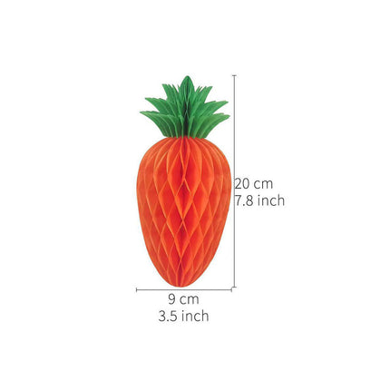 Easter Carrot Honeycomb Decorations – 10-Piece Set of 20cm Paper Carrots, Hanging Ornaments for Party and Home Decoration.