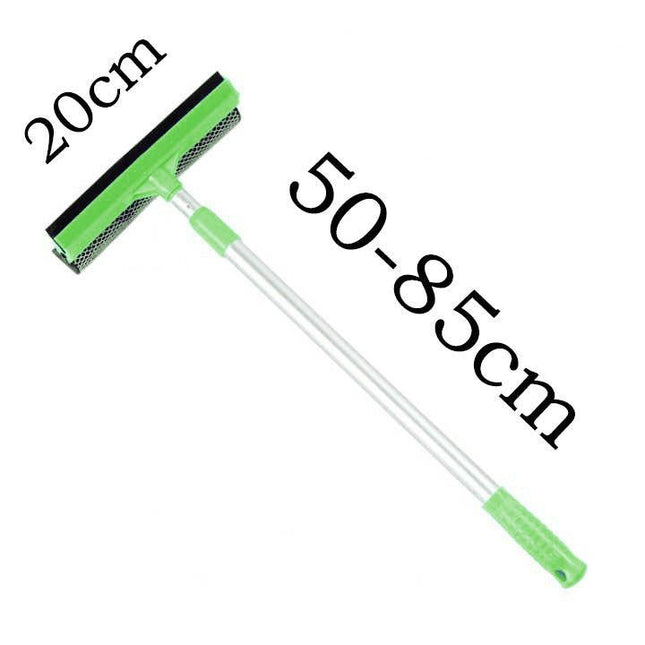Green Home Window Cleaner – Adjustable Aluminum Alloy Glass Scraper with Dual-Sided Sponge and Rubber Blade, Easy-to-Use Window Cleaning Tool.
