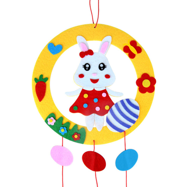Rabbit 3-Piece Easter Kids Craft Decoration Set – DIY Hanging Ornaments for Preschool Activities and Holiday Fun.