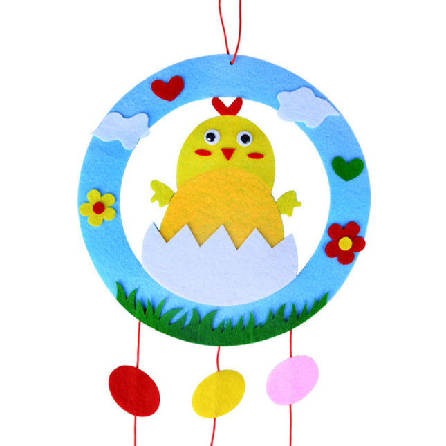 Chickens 3-Piece Easter Kids Craft Decoration Set – DIY Hanging Ornaments for Preschool Activities and Holiday Fun.