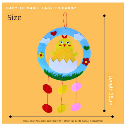 2-Piece Easter Kids Craft Decoration Set – DIY Hanging Ornaments Featuring Bunny and Chick Designs.