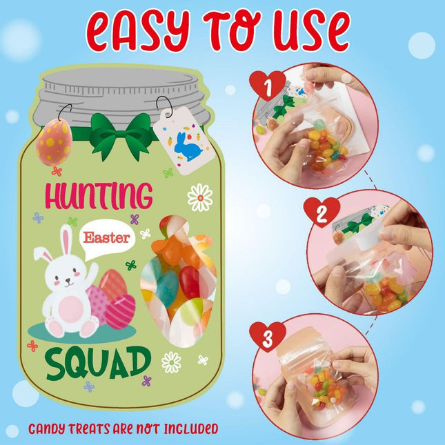 24-Piece Easter Themed Gift Tags Set – Fun Jar-Style Labels for Classroom Exchange, Party Favors and Holiday Crafts.