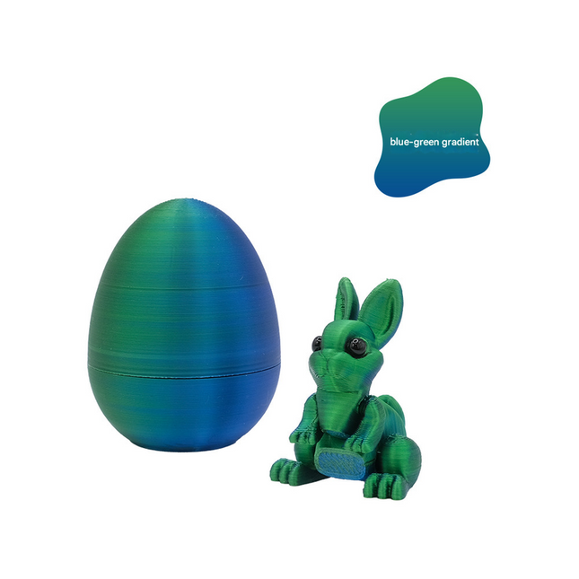 3-Piece Blue-green gradient Easter Surprise Egg Set – Identical Interactive Figurines with Hinged Shell, Collectible Holiday Display Toy.