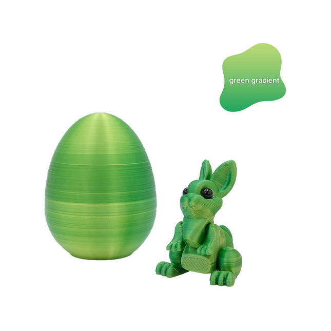 3-Piece Green gradient Easter Surprise Egg Set – Identical Interactive Figurines with Hinged Shell, Collectible Holiday Display Toy.