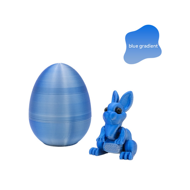 3-Piece Deep blue gradient Easter Surprise Egg Set – Identical Interactive Figurines with Hinged Shell, Collectible Holiday Display Toy.