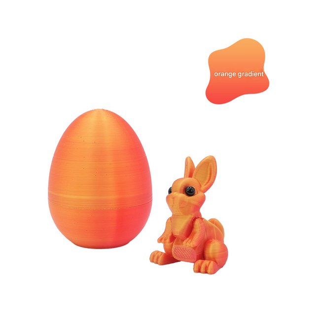 3-Piece Gradual transition to orange-yellow Easter Surprise Egg Set – Identical Interactive Figurines with Hinged Shell, Collectible Holiday Display Toy.