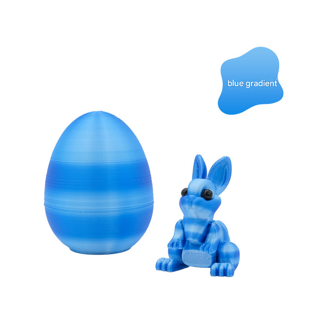 3-Piece Light blue gradient Easter Surprise Egg Set – Identical Interactive Figurines with Hinged Shell, Collectible Holiday Display Toy.