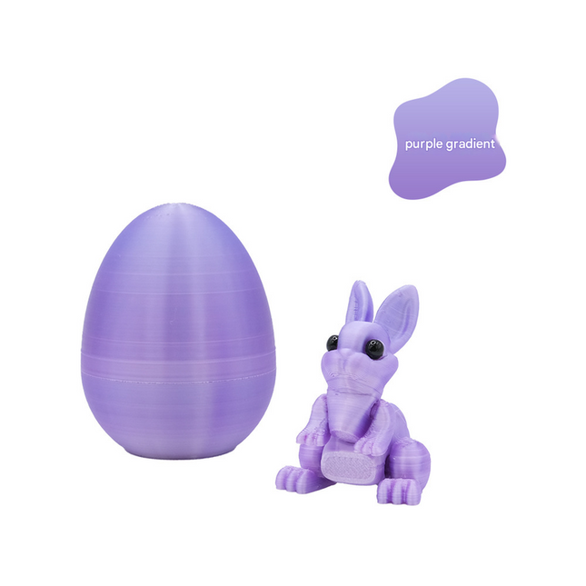 3-Piece Purple gradient Easter Surprise Egg Set – Identical Interactive Figurines with Hinged Shell, Collectible Holiday Display Toy.