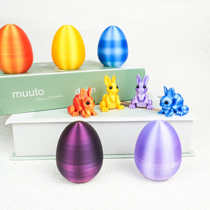 3-Piece Purple gradient Easter Surprise Egg Set – Identical Interactive Figurines with Hinged Shell, Collectible Holiday Display Toy.