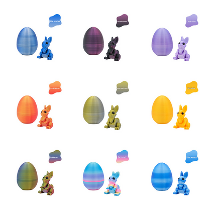 3-Piece Purple gradient Easter Surprise Egg Set – Identical Interactive Figurines with Hinged Shell, Collectible Holiday Display Toy.