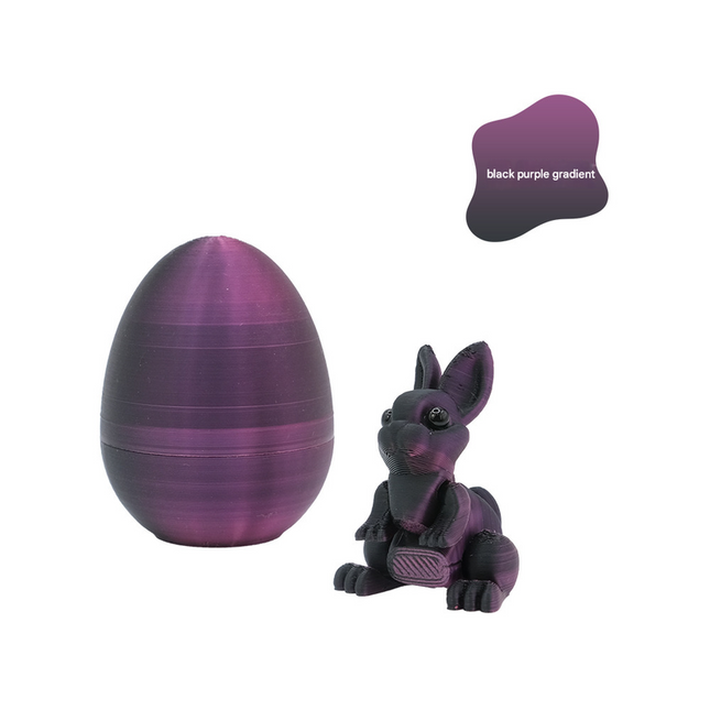 3-Piece Black-to-purple gradient Easter Surprise Egg Set – Identical Interactive Figurines with Hinged Shell, Collectible Holiday Display Toy.