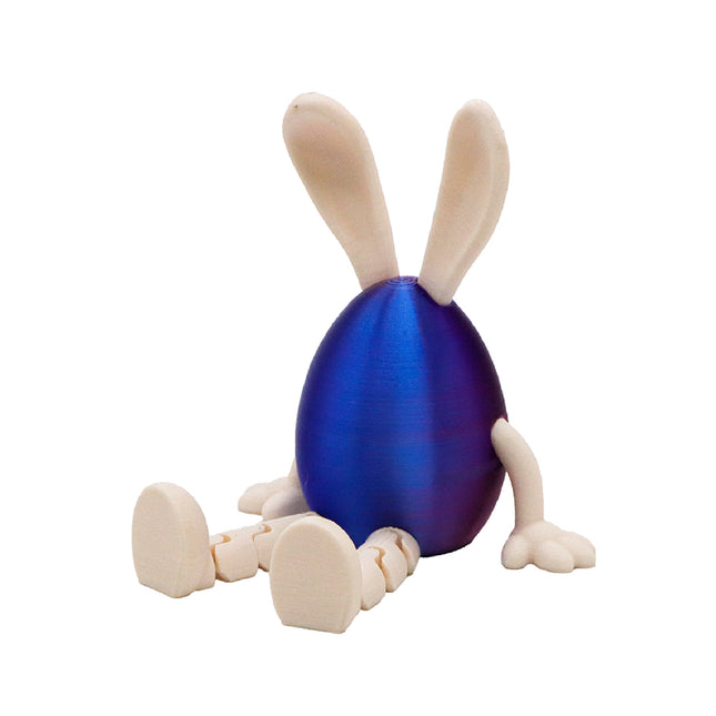 3-Piece Red and blue gradient Easter Figurine Set – Identical Poseable Egg-Shaped Toys for Holiday Display and Interactive Play.