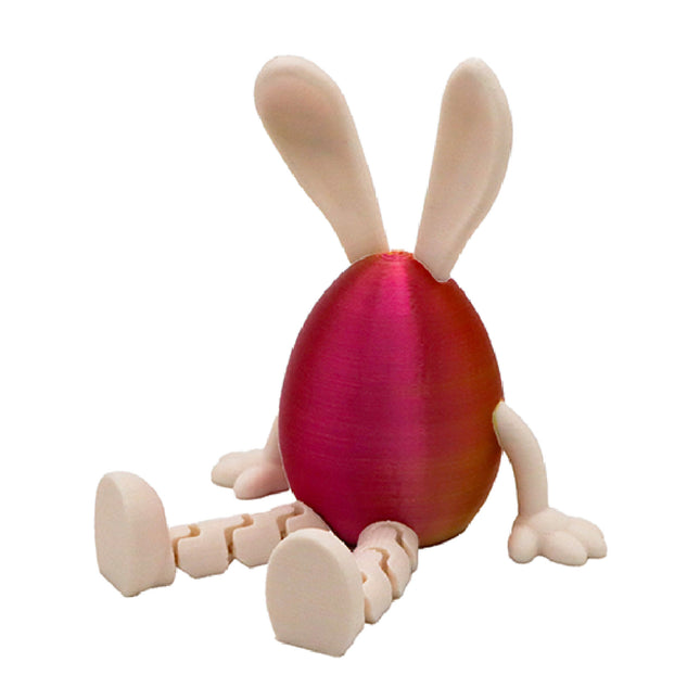 3-Piece Red and gold gradient Easter Figurine Set – Identical Poseable Egg-Shaped Toys for Holiday Display and Interactive Play.