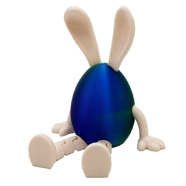 3-Piece Blue-green gradient Easter Figurine Set – Identical Poseable Egg-Shaped Toys for Holiday Display and Interactive Play.