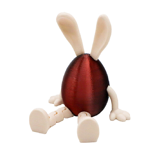 3-Piece Red and black gradient Easter Figurine Set – Identical Poseable Egg-Shaped Toys for Holiday Display and Interactive Play.