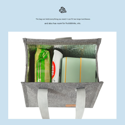 2-Piece navy blue Vertical Lunch Tote Set – Compact Insulated Meal Bag with Large Capacity and Durable Handle for Daily Use.