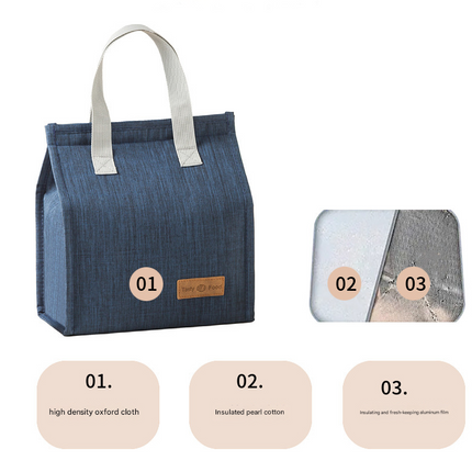 2-Piece Black Vertical Lunch Tote Set – Compact Insulated Meal Bag with Large Capacity and Durable Handle for Daily Use.