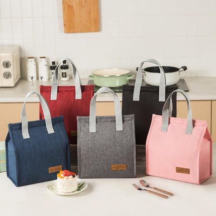 2-Piece Wine red Vertical Lunch Tote Set – Compact Insulated Meal Bag with Large Capacity and Durable Handle for Daily Use.