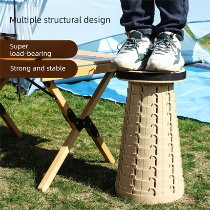 Adjustable Folding Stool – Portable, Height-Regulatable Seat with Carry Bag for Outdoor Use.