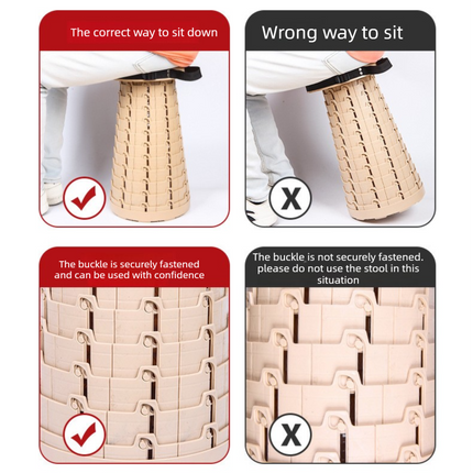 Adjustable Folding Stool – Portable, Height-Regulatable Seat with Carry Bag for Outdoor Use.