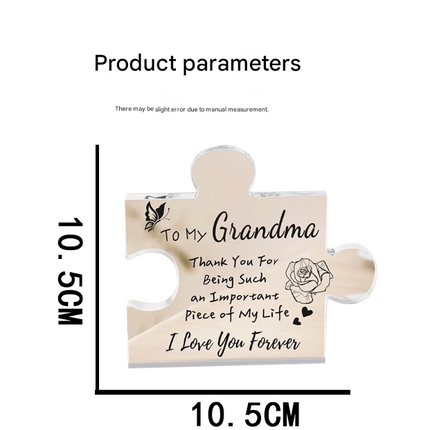 Interlocking Puzzle-Shaped Desktop Decor – 10.5cm Square Display Piece for Home or Gifting(Daughter).