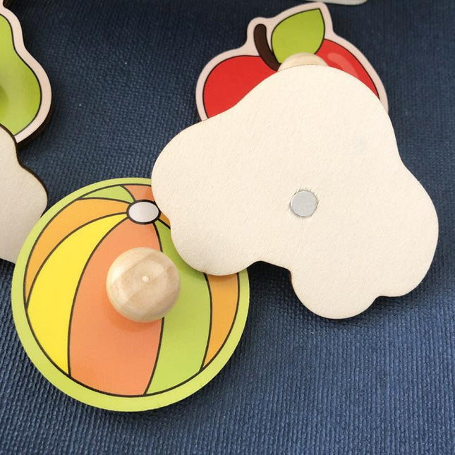 Dual-Character Hand-Grip Puzzle Set – Boys & Girls Dress-Up Matching Toy, 14.5cm Square Design.