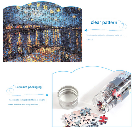 2 PCS 150-Piece Mini Puzzle in Reusable Tube – Compact Jigsaw for Home or Travel, Frame Not Included(118-Northern Lights).