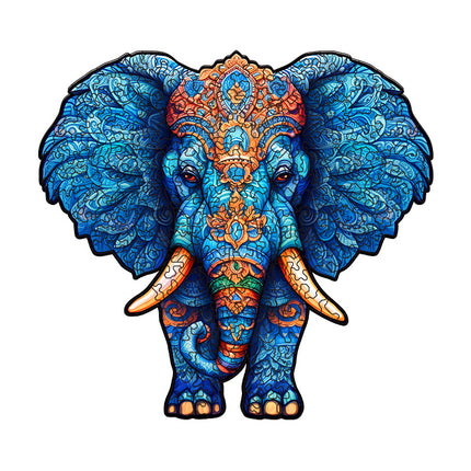 Irregular-Shaped Puzzle – A3 Size (33×43cm), 210-Piece Design, 4mm Thickness, Compact Packaging(Glacier Blue Elephant).