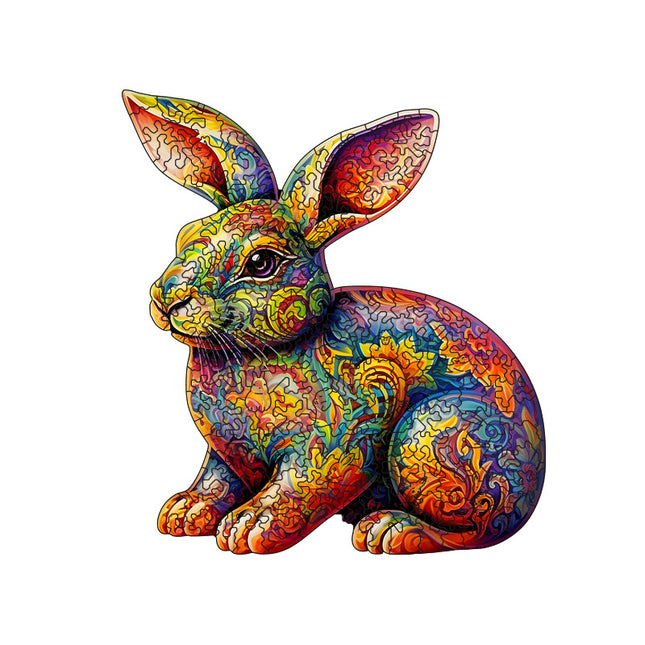 Irregular-Shaped Puzzle – A3 Size (33×43cm), 210-Piece Design, 4mm Thickness, Compact Packaging(Ceramic rabbit).