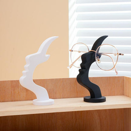 2-Pack Black Desktop Eyeglass Holder – Minimalist Design for Home or Office, Stable Display Stand with Rounded Base.