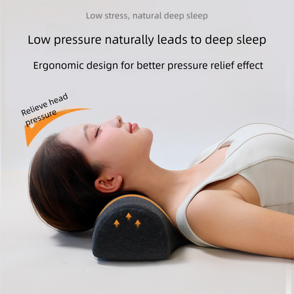 Dark gray Cervical Support Pillow – Memory Foam Core with Ergonomic Design for Neck Pain Relief and Deep Sleep(Ice Silk Style).