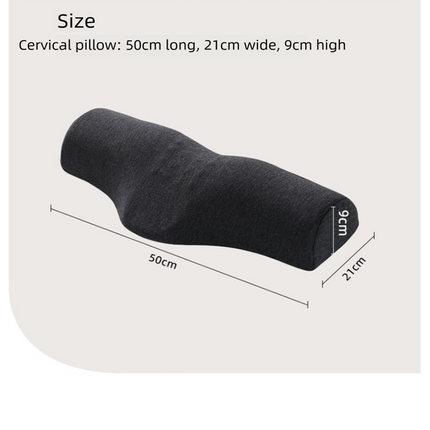 Dark gray Cervical Support Pillow – Memory Foam Core with Ergonomic Design for Neck Pain Relief and Deep Sleep(Ice Silk Style).