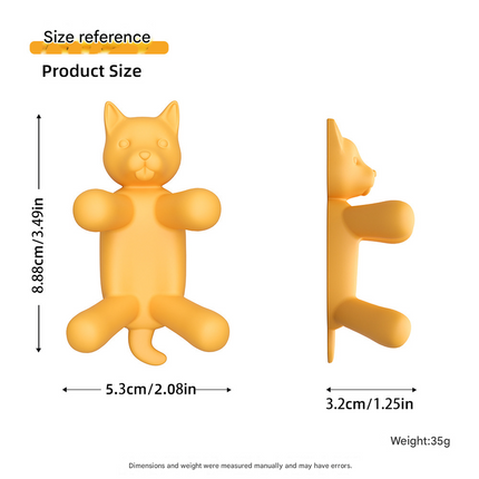 2-Pack Silicone Sponge Holder – Bear and Cat Shaped Dish Rack for Sink, Soap & Scrubber Storage.