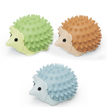 3-Pack Cat Hedgehog Lick Toys – Rotating Catnip Ball Scratcher with Adhesive Mount, ABS Self-Play Wall Toy in Green, Blue & Brown.