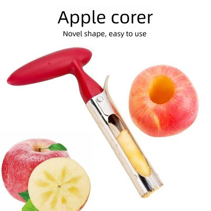 Black Set of 2 Stainless Steel Apple Corers – Heavy-Duty Fruit Core Remover Tool with Comfort Grip, Easy to Use & Clean, for Apples, Pears, and Similar Fruits.