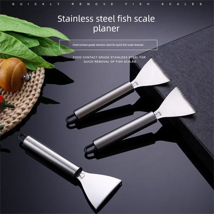 Set of 5 Stainless Steel Fish Scale Removers – Food-Grade Heavy-Duty Fish Scaler Tools with Comfort Grip & Hanging Loop, for Fine & Coarse Scales, Kitchen Essential.